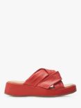 Moda in Pelle Grana Slider Leather Sandals, Red