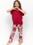 Cyberjammies Mel Red Slouch Top and Watermelon Print Pyjama Set