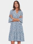 Saint Tropez Eda Leopard Print Knee Length Half Sleeve Dress, Palace Blue Skyes