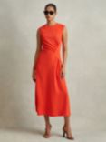 Reiss Stacey Sleeveless Midi Dress, Orange