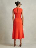 Reiss Stacey Sleeveless Midi Dress, Orange