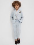 Reiss Kids' Kin Notch Linen Blazer, Soft Blue