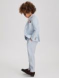 Reiss Kids' Kin Mixer Linen Trousers, Soft Blue