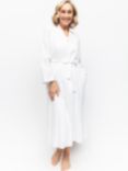 Cyberjammies Tessa Seersuck Long Dressing Gown, White
