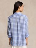 Polo Ralph Lauren Gingham Linen Shirt, Blue/White