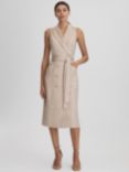 Reiss Andie Wool Blend Pinstripe Sleeveless Blazer Dress, Neutral