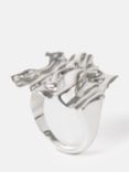 Jigsaw Crumpled Texture Ring, Silver