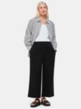 Whistles Petite Wide Leg Linen Trousers, Black