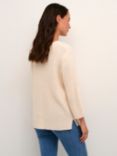 KAFFE Merian V-Neck Cropped Sleeve Knitted Top