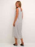 KAFFE Milia Stripe Linen Blend Sleeveless Midi Dress, Chalk/Black