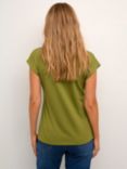KAFFE Lise V-Neck T-Shirt, Calla Green