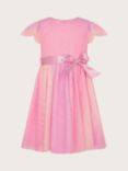 Monsoon Baby Ruffle Sleeve Ombre Dress, Pink/Lilac