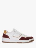 Dune Tainted Leather and Suede Trainers, Bordeaux/White