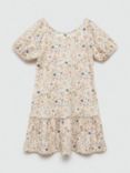 Mango Kids' Laura Floral Dress, Yellow/Multi