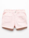 Mango Kids' Pepi Paperbag Shorts, Pastel Pink