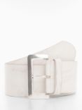 Mango Mapple Wide Leather Belt, White