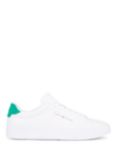 Tommy Hilfiger Low Top Leather Trainers, White/Olympic Green