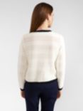 Hobbs Nola Knitted Jacket, Ivory/Navy