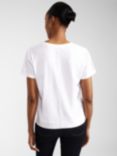 Hobbs Arianna V-Neck Cotton Slub T-Shirt, White