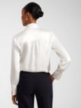 Hobbs Lawson Tie Neck Satin Blouse, Ivory