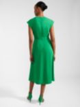 Hobbs Meera Midi Flared Dress, Cilantro Green
