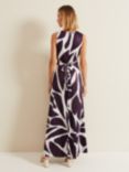 Phase Eight Palmer Leaf Maxi Dress, Purple/White