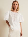 Phase Eight Lillianna Embroidered Cotton Blouse, White