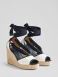 L.K.Bennett Chiara Espadrille Wedge Sandals, Navy/Cream