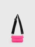 AllSaints Zoe Leather Cross Body Bag, Hot Pink