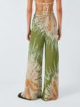 Hayley Menzies Metallic Tie Dye Wide Leg Trousers, Cactus Green