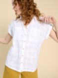 White Stuff Ellie Embroidered Organic Cotton Shirt, Pale Ivory