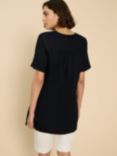 White Stuff Lina Linen Tunic, Pure Black