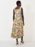 Crew Clothing Jenny Floral Print Midi Dress, Multi/Pink