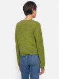 Jigsaw Linen Cotton Blend Tie Front Jumper, Green