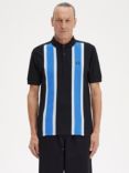 Fred Perry Mesh Relax Polo Shirt, Black/Blue