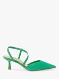 Dune Citrus Asymmetric Strap Suede Court Shoes, Green