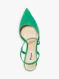 Dune Citrus Asymmetric Strap Suede Court Shoes, Green