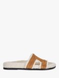 Dune Loupa Suede Slider Sandals, Tan