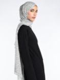 Aab Namat Abstract Print Hijab, Grey/Multi