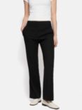 Jigsaw Petite Mason Fluid Twill Kick Flare Trousers, Black