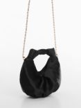 Mango Pauli Satin Evening Bag, Black