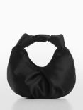 Mango Pauli Satin Evening Bag, Black