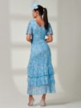 Jolie Moi Daleysa Mesh Maxi Dress, Blue Floral