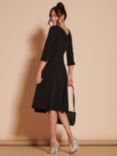 Jolie Moi Fold Neck Midi Dress, Black