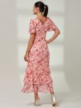 Jolie Moi Daleysa Mesh Maxi Dress, Coral Pink