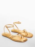 Mango Macha Metallic Sandals, Gold