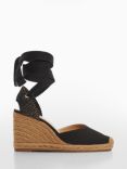 Mango Georgina Wedge Heel Espadrilles, Black