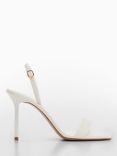 Mango Katia Strappy High Heeled Sandals, White