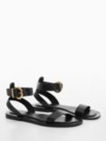 Mango Claudia Buckle Strap Sandals, Black