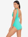 Lauren Ralph Lauren Ruffle Front Shaping Swimsuit, Light Aqua